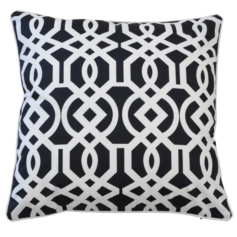 Coastal Stripe Black Indoor/Outdoor Cushion Cover – 50 x 50 cm – product photo 1