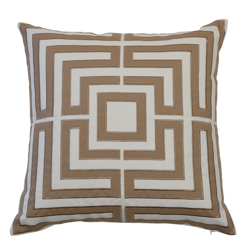 Geometric Khaki Indoor/Outdoor Cushion Cover – 50 x 50 cm – product photo 1