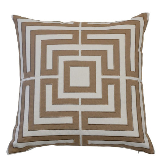 Geometric Khaki Indoor/Outdoor Cushion Cover – 50 x 50 cm – product photo 1