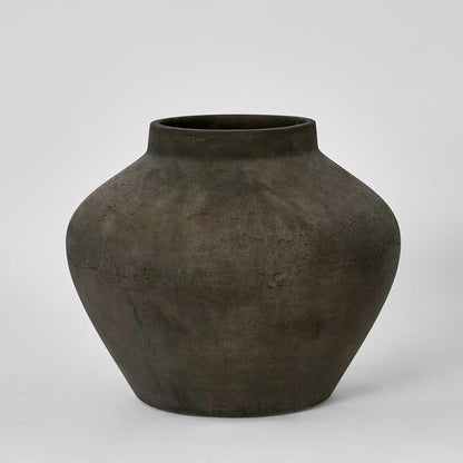 Earth Brown Eco-Cement Decorative Vase – 25.5 cm Tall – product photo 1