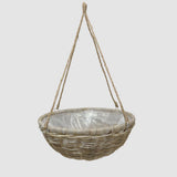 Natural Rattan Hanging Planter with Liner – Beige – product photo 1