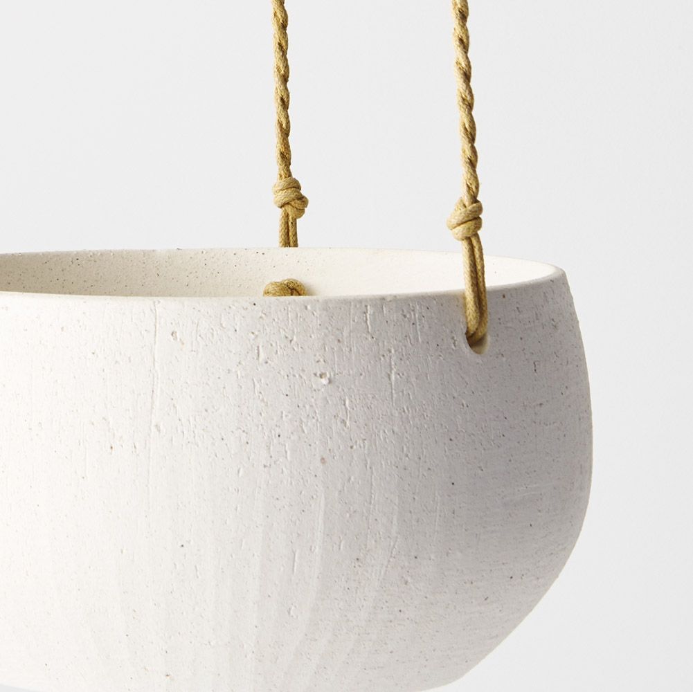 White Hanging Planter Bowl – 19.5 cm Diameter – product photo 1