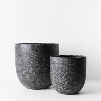 Black Poly Terrazzo Egg Planters – Set of 2 – product photo 2