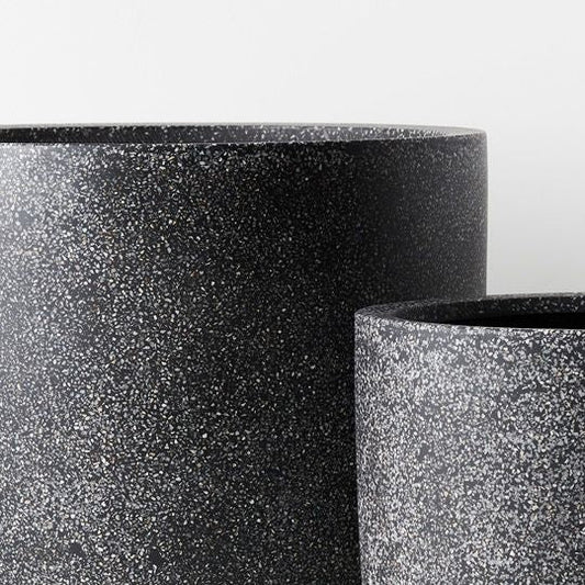 Black Poly Terrazzo Egg Planters – Set of 2 – product photo 1