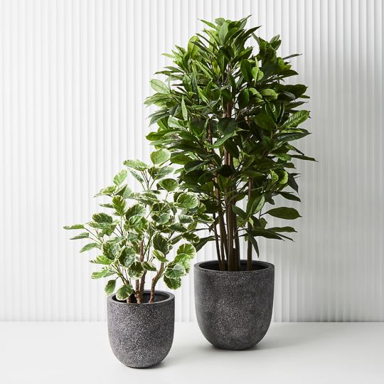 Black Poly Terrazzo Egg Planters – Set of 2 – product photo 3